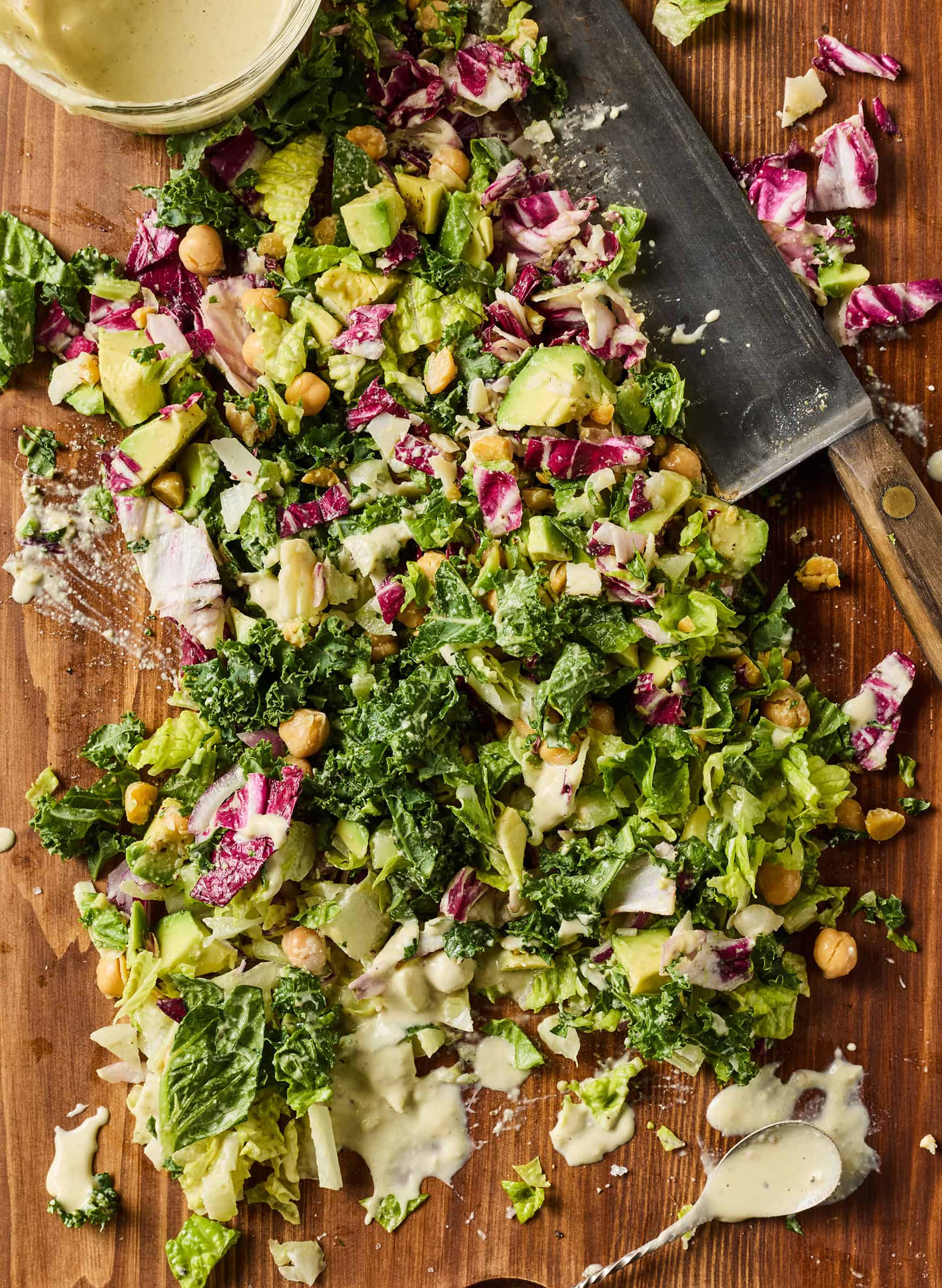 Chopped caesar wrap filling with caesar dressing