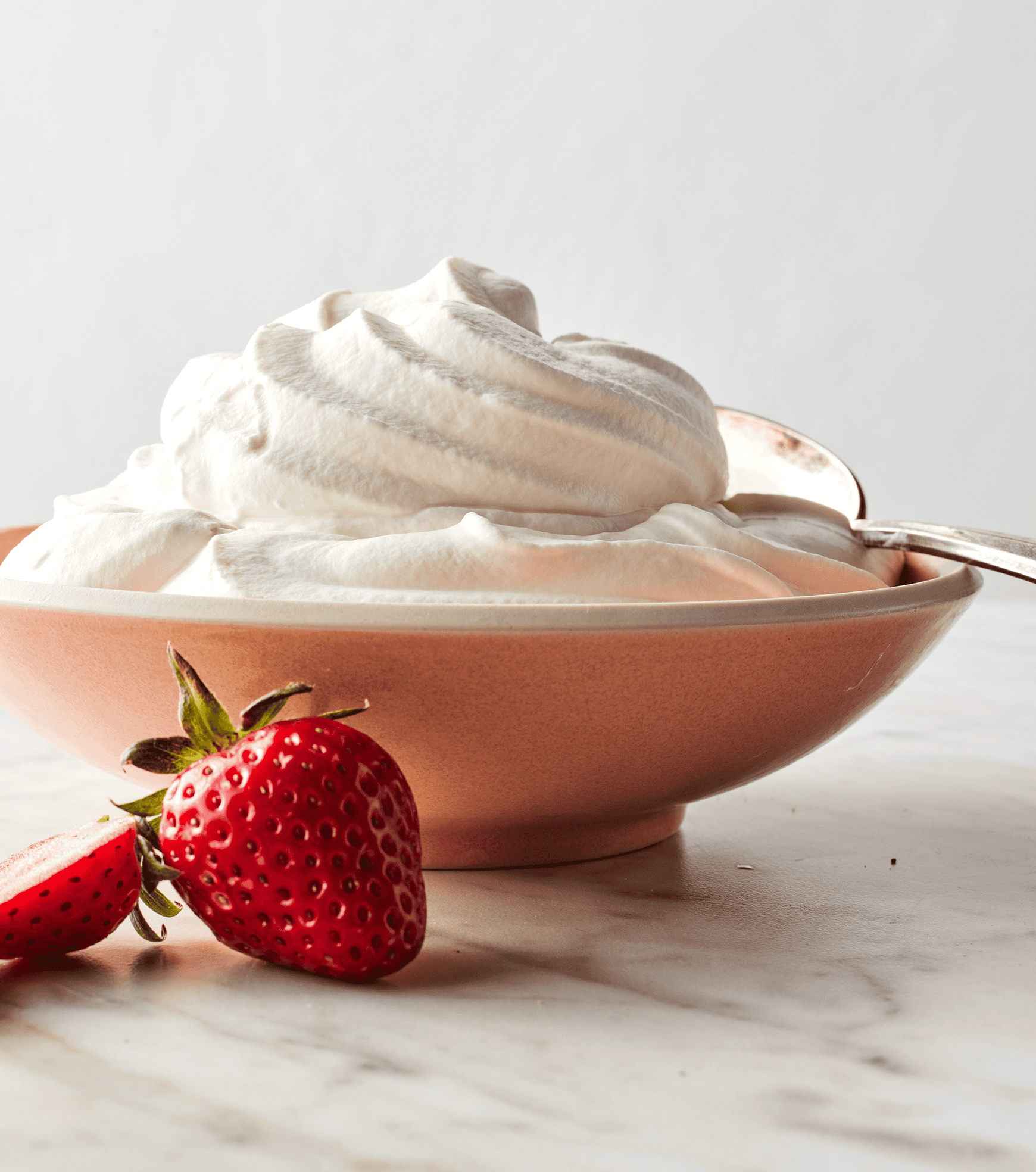 A bowl of homemade whipped cream