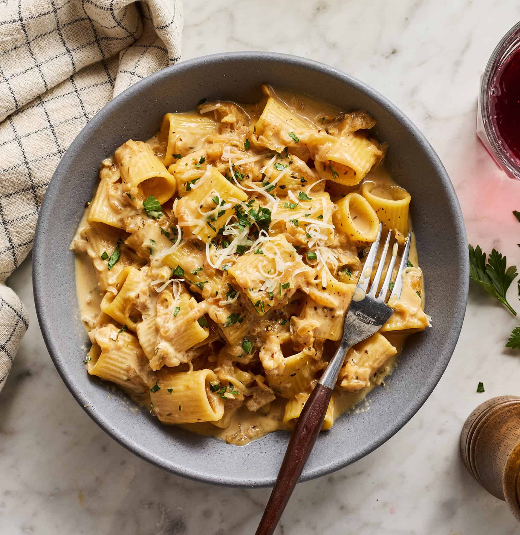 French onion pasta