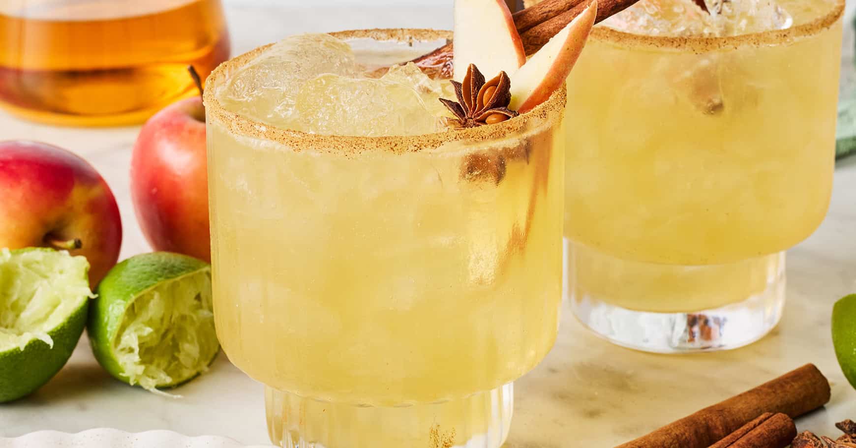 This apple cider margarita is the 4-ingredient cocktail I'm making all fall