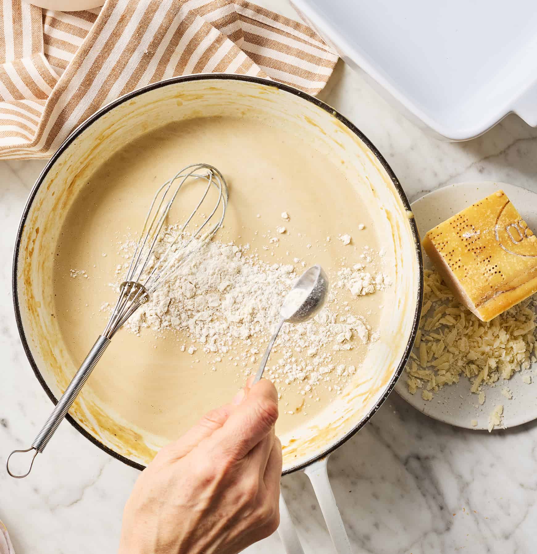Adding flour to homemade cream sauce