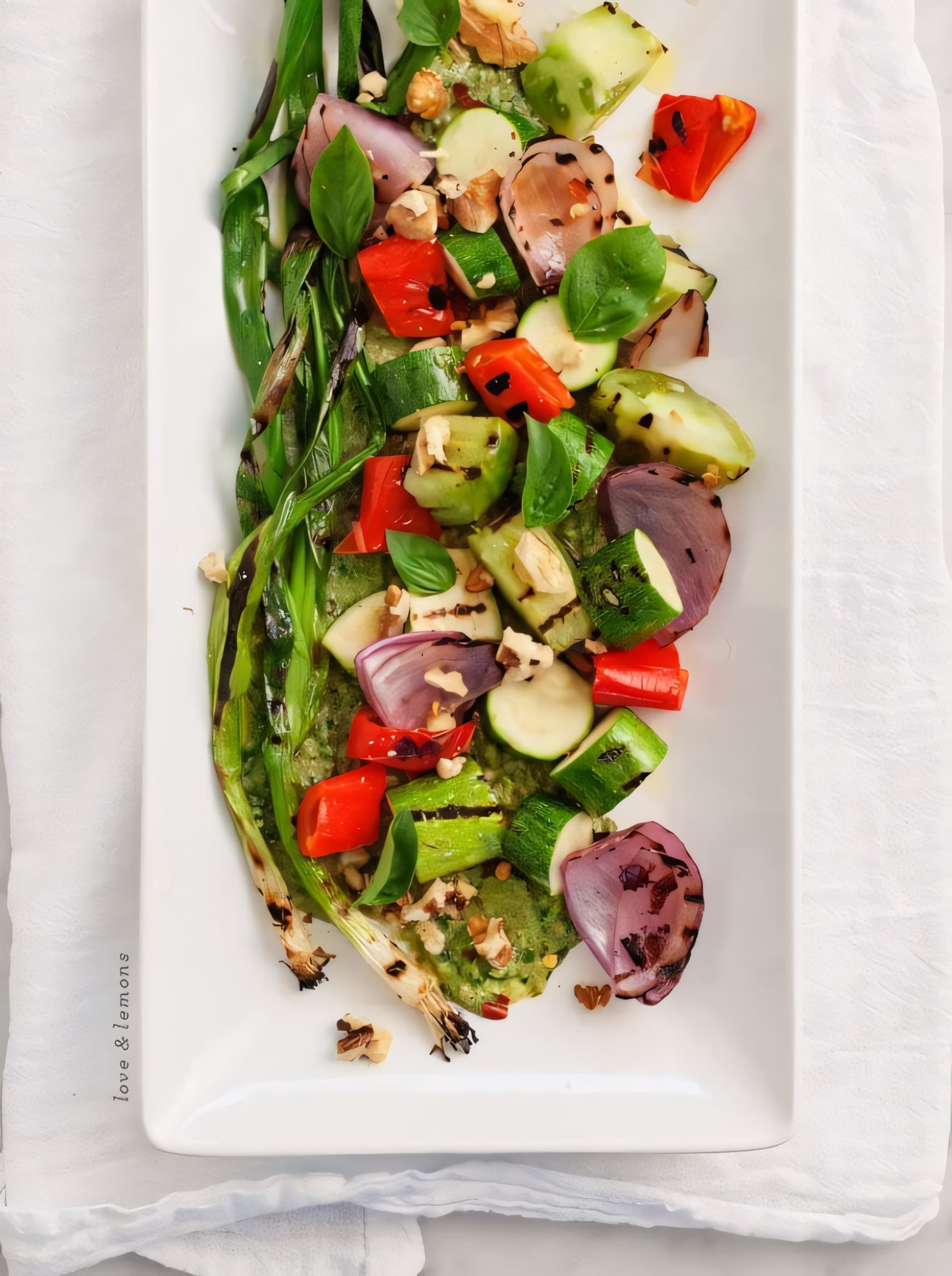 grilled veggies with basil miso
