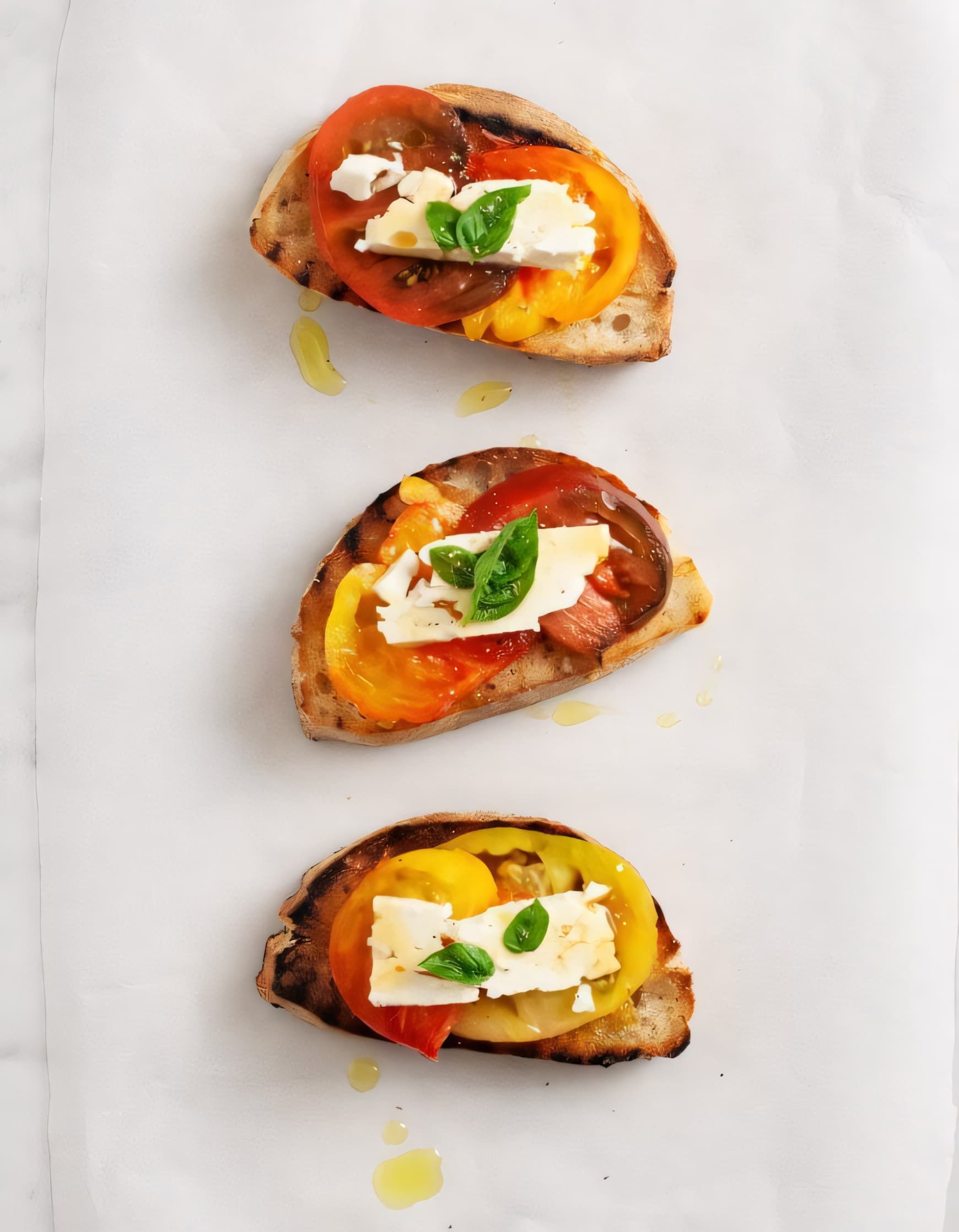 tomato toasts with feta & honey