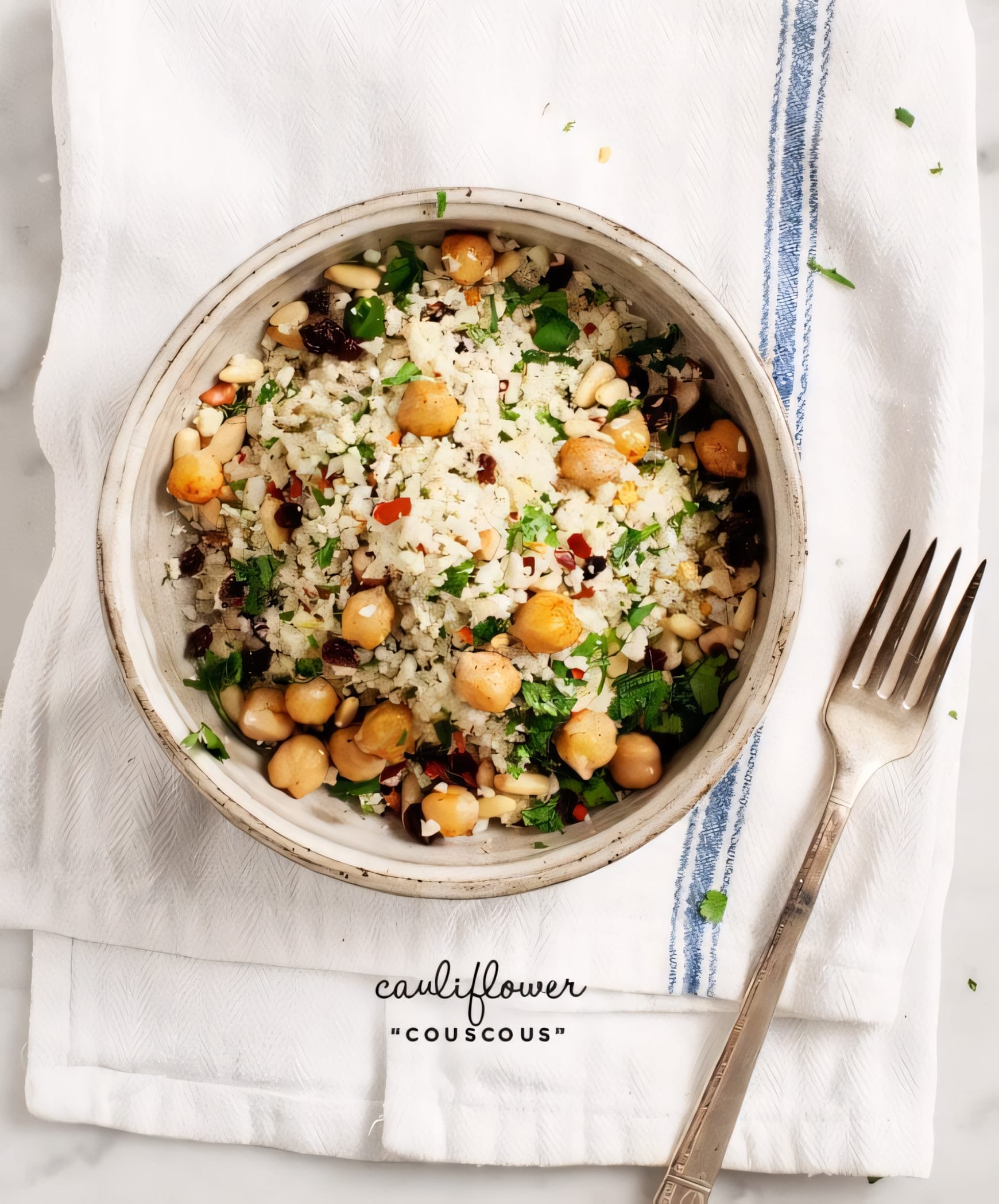 spiced cauliflower “couscous”