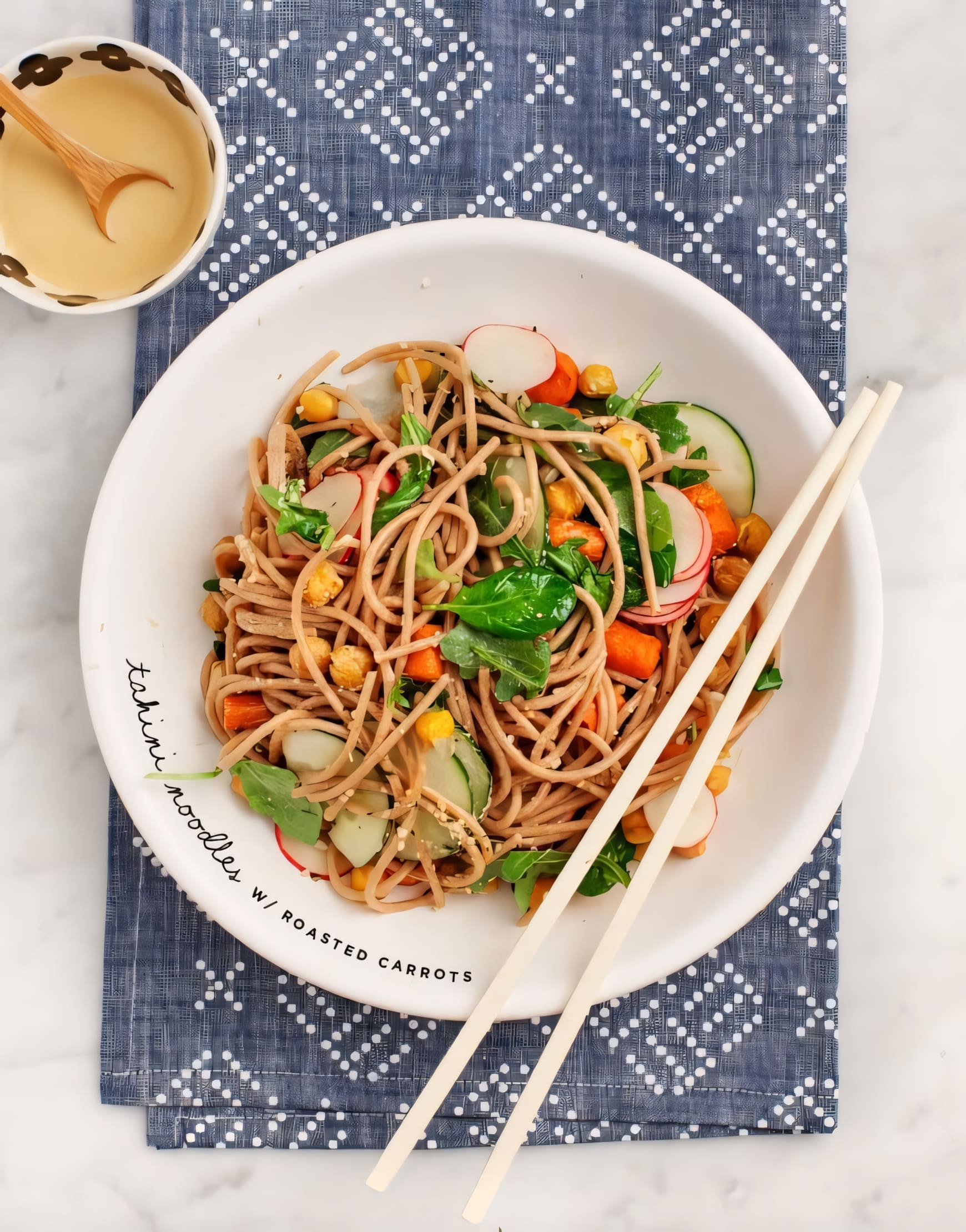 Tahini Noodle Salad with Roasted Carrots & Chickpeas