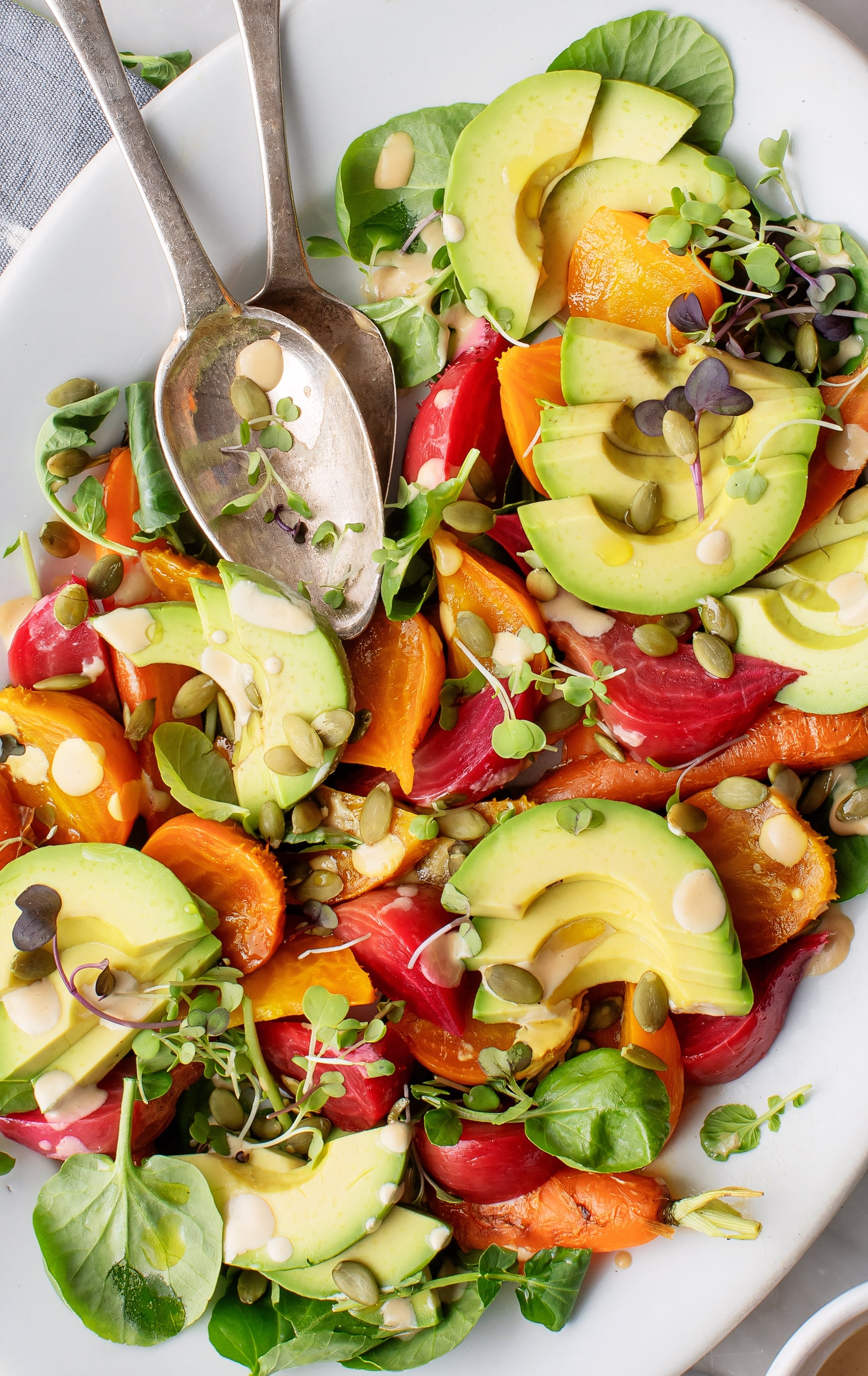 Roasted Beet & Carrot Salad with Avocado